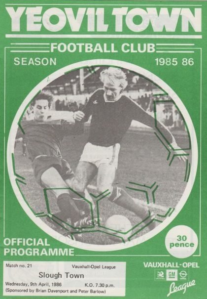 Yeovil Town v Slough Town 09-Apr-1986