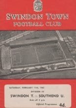 Swindon Town v Southend United 11-Feb-1961