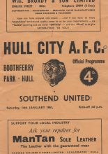 Hull City v Southend United 14-Jan-1961