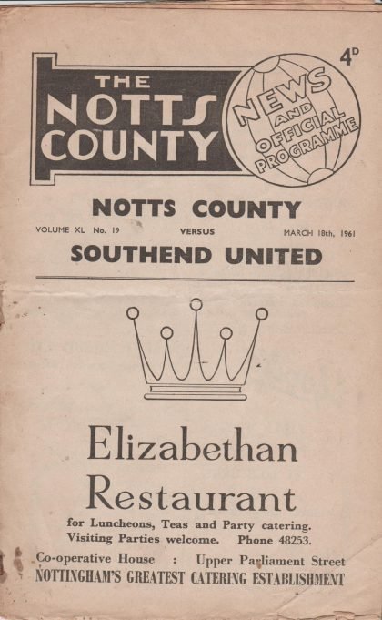 Notts County v Southend United 18-Mar-1961