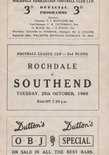 Rochdale v Southend United 25-Oct-1960