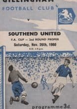 Gillingham v Southend United 26-Nov-1960
