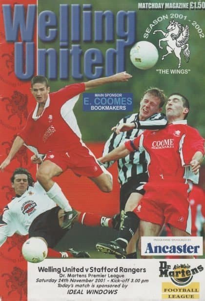 Welling United v Stafford Rangers 24-Nov-2001