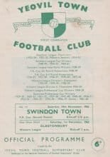Yeovil Town v Swindon Town 24-Nov-1962