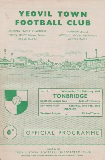 Yeovil Town v Tonbridge   07-Feb-1968