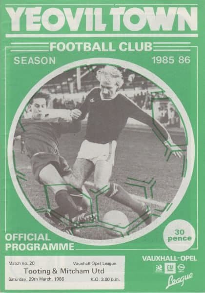 Yeovil Town v Tooting & Mitcham United 29-Mar-1986
