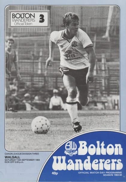 Bolton Wanderers v Walsall 10-Sep-1983