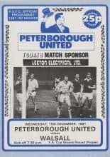 Peterborough United v Walsall  16-Dec-1981