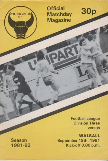 Oxford United v Walsall  19-Sep-1981