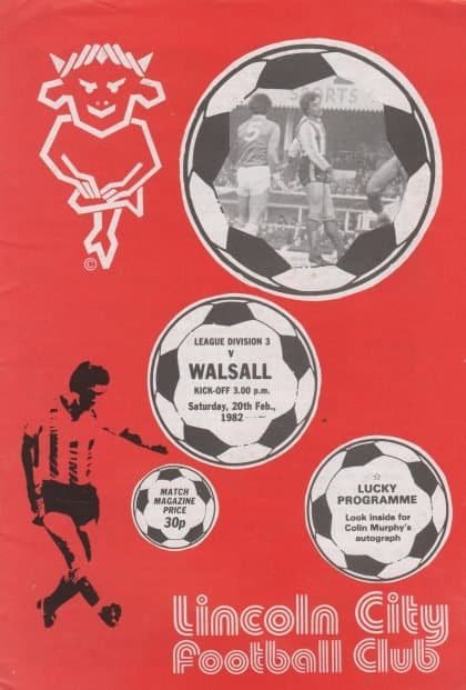 Lincoln City v Walsall 20-Feb-1982