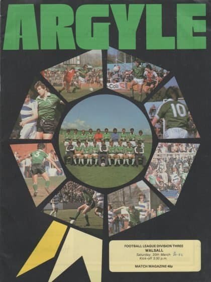 Plymouth Argyle v Walsall 20-Mar-1982