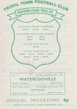 Yeovil Town v Waterlooville   26-Dec-1972