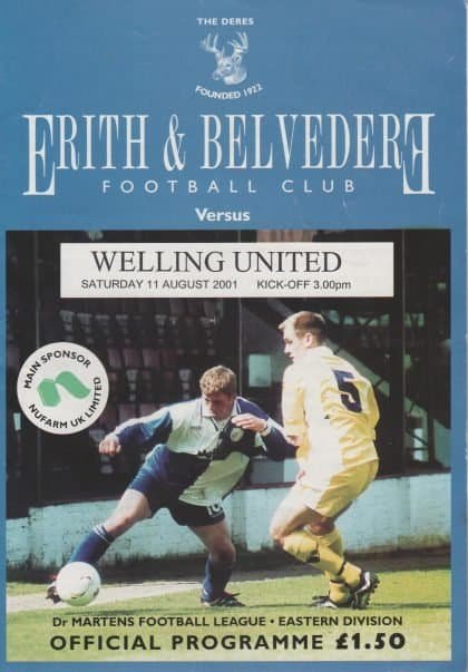 Erith & Belvedere v Welling United 11-Aug-2001