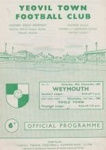 Yeovil Town v Weymouth 30-Dec-1967
