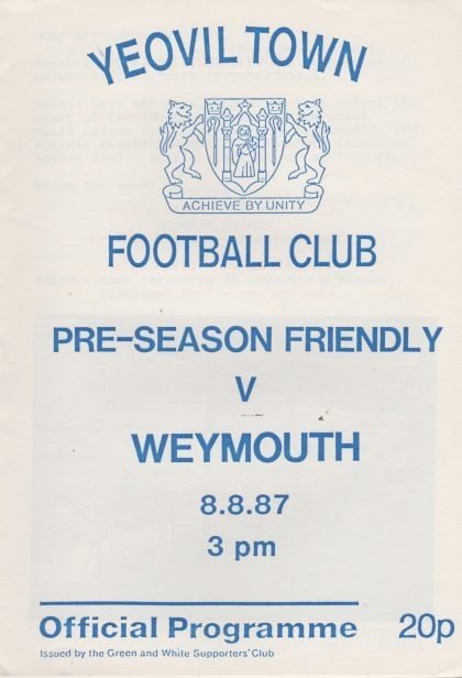 Yeovil Town v Weymouth  08-Aug-1987