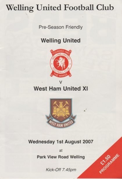 Welling United v West Ham United XI 01-Aug-2007
