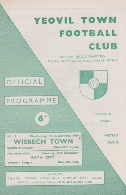 Yeovil Town v Wisbech Town 09-Dec-1964