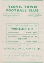 Yeovil Town v Worcester City  23-Sep-1970