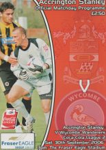 Accrington Stanley v Wycombe Wanderers  30-Sep-2006