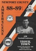 Newport County v Yeovil Town  13-Sep-1988