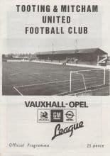 Tooting & Mitcham United v Yeovil Town  14-Dec-1985