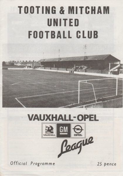 Tooting & Mitcham United v Yeovil Town  14-Dec-1985