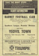 Barnet v Yeovil Town 15-Feb-1969