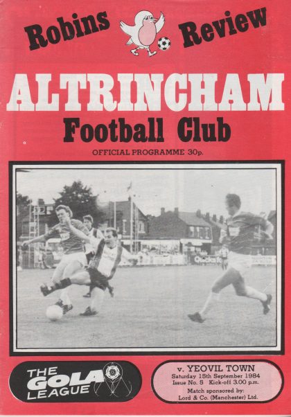 Altrincham v Yeovil Town 15-Sep-1984