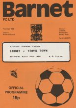 Barnet v Yeovil Town 19-Apr-1980