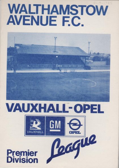 Walthamstow Avenue v Yeovil Town  21-Sep-1985