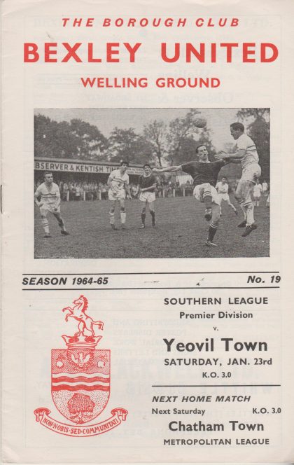 Bexley United v Yeovil Town 23-Jan-1965