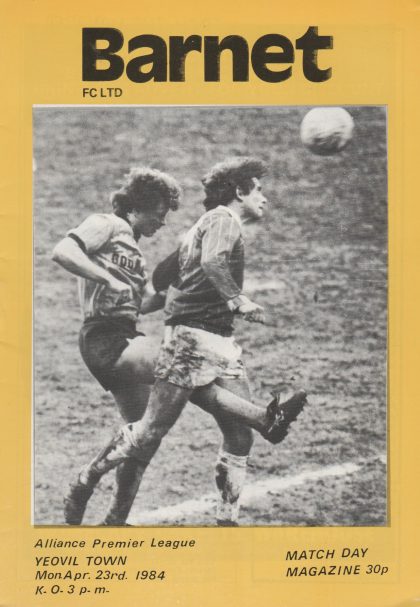 Barnet v Yeovil Town 23-Apr-1984