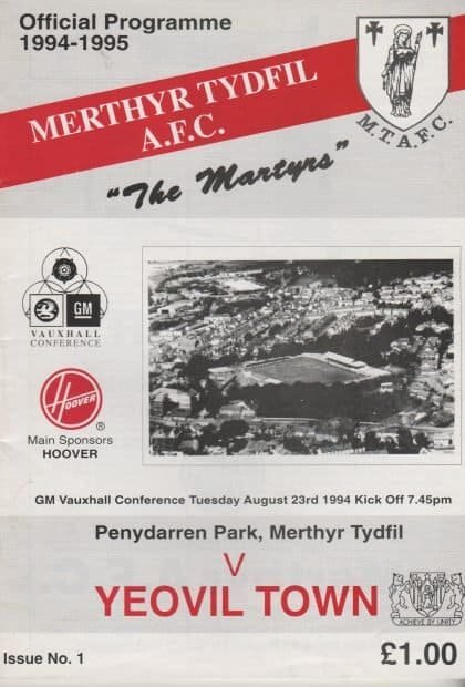Merthyr Tydfil v Yeovil Town  23-Aug-1994
