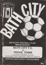 Bath City v Yeovil Town 25-Feb-1984