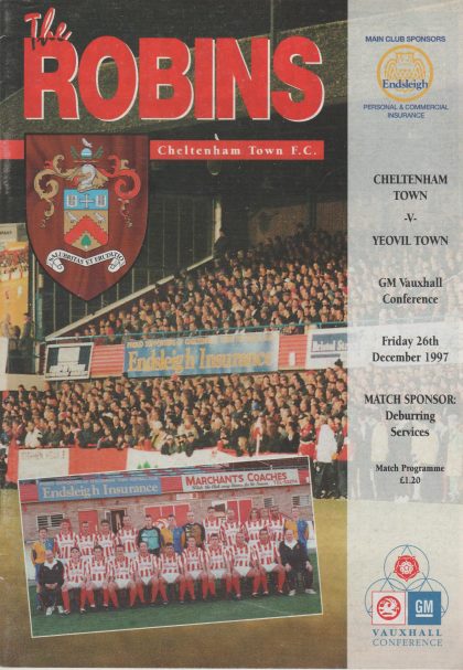 Cheltenham Town v Yeovil Town 26-Dec-1997
