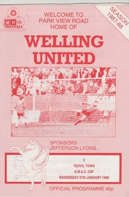Welling United v Yeovil Town 27-Jan-1988