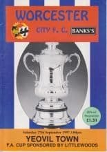 Worcester City v Yeovil Town 27-Sep-1997