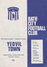 Bath City v Yeovil Town 28-Mar-1975