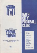 Bath City v Yeovil Town 02-Nov-1974