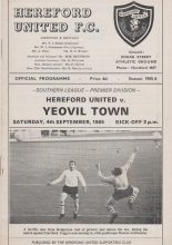 Hereford United v Yeovil Town 04-Sep-1965