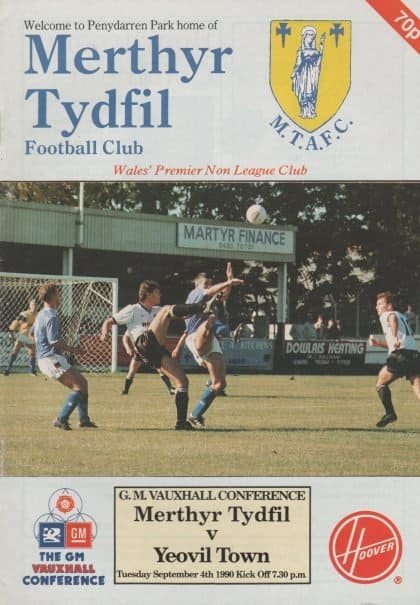 Merthyr Tydfil v Yeovil Town  04-Sep-1990