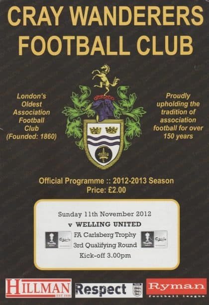 Cray Wanderers v Welling United   11-Nov-2012