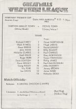 Shepton Mallet Town v Yeovil Town 14-Mar-1984