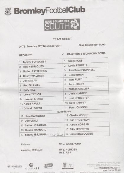 Bromley v Hampton & Richmond Borough   22-Nov-2011