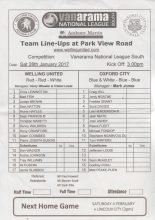 Welling United v Oxford City 28-Jan-2017