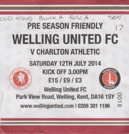 Welling United v Charlton Athletic  12-Jul-2014