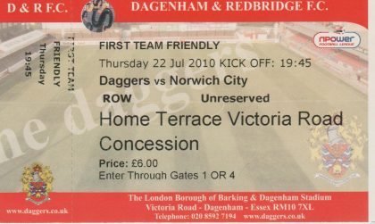 Dagenham and Redbridge v Norwich City 22-Jul-2010