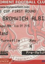 Leyton Orient v West Bromwich Albion 24-Aug-2006