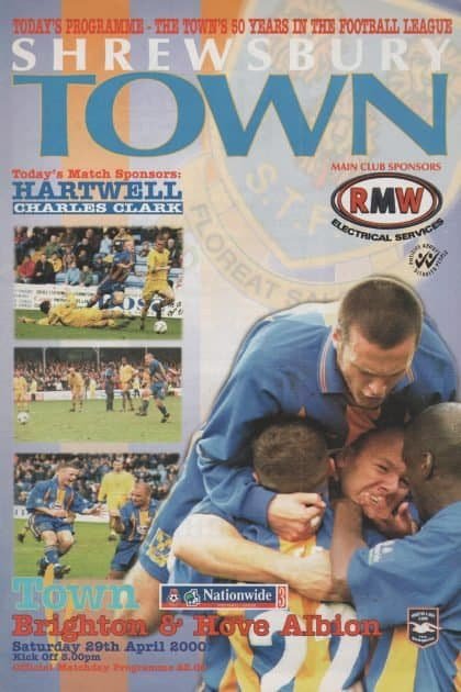 Shrewsbury Town v Brighton and Hove Albion 29-Apr-2000