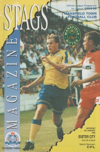 Mansfield Town v Exeter City  06-Jan-1996